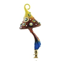 Blu Bom Brown & Yellow Magic Mushroom Glass Ornament Clip na 205