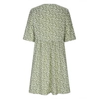 Casual ljetne haljine za žene djevojke oblače klizalište Fit & Flare haljina zelena xl