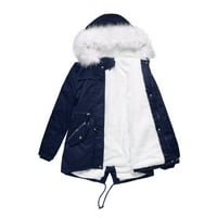 Žene zimske tople kapute bez kapuljače podstavljene jakne zadebljane duge parka Outerwer Plus sizen