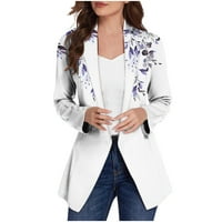 USMIXI Blazer jakna za žene zimske žene Blazer Cardigan modni cvjetni ispis lagani otvoreni prednji