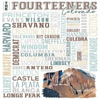 FL OZ Keramička krigla, četrnaesteri, Kolorado, planinski i vršni nazivi, tipografiju, perilicu posuđa