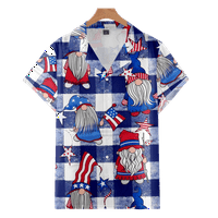 Četvrta julja Havajska majica Stars Striped Ispis majica s kratkim rukavima dolje majice za muškarce