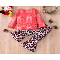 Djevojke Božićna odjeća Set pulover i leopard print pantalone