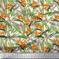 Pamučna voirana tkanina i tropska cvijeća akvarel kotaino kotlor od tiskanog dvorišta