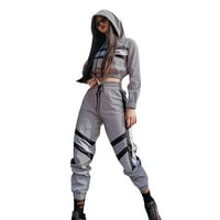Žene Loose Jacket Hip Hop Reflection Set TrackSuit duksevi gornje hlače