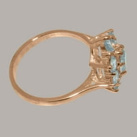Britanci napravio 14k Rose Gold originalni prirodni akvamarinski ženski godišnjički prsten - Opcije