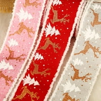 BOŽIĆNI BURLAP Žičane trake snimka solidne boje ožičene rubne vrpce zanatske trake za kućni dekor, vijenac,