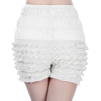 Žene Lolita Style SOLD čipke Shorts Multi sloj čipke Splice Bloomers Hlače hlače za žene crne m