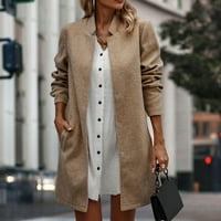 Ženska modna vunena kaput bluza Tanak tanki kaput kaput dugački jaknski pojas elegantan kaput ženska