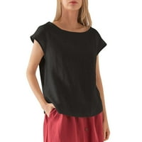 Ženska modna boja kontrast patchwork off ramena majica s dugim rukavima crna