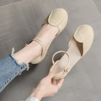 Ženske sandale Leisure Weave Wedges Prozračiva elastična opsega Okrugla TOE Comfy cipele za plažu