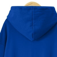 Wavsuf ženske dukseve pulover plus veličine padajući čišćenje čvrstog runa plave vrhove veličine S