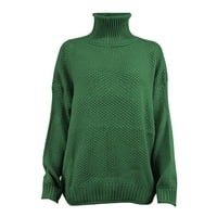 DTIDTPE ženske vrhove, žene zbori, žene s ramena džemper casual pleteni pulover dugih rukava zelena
