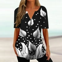 Auroural žene vrhovi ljetne žene modne ležerne košulje s kratkim rukavima labav tee vrhovi tunika bluza