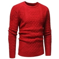 Buigttklop Vrijeme i Tru džemperi za žene čišćenje muškaraca čvrsti O-izrez dugih rukava zimski pletenje vrhovi pulover džemper za bluzu crveni