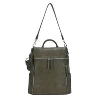 Miztique - Sienna ruksačka torbica za žene, uglađena torba na rame, meka veganska koža - maslina