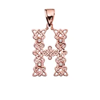 Početno u Celtic Crnot uzorka ružičasto zlatne privjeske ogrlicu s dijamantskom
