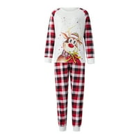 Peyakidsaa Božićni podudaranje Porodične pidžame Žene Muškarci Pleteni jeleni pamuk PJS Elk Sleep odjeća