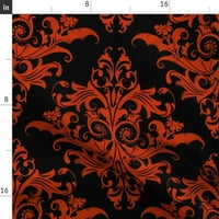 Pamuk Saten Stolcloth, 70 120 - Calvarium Damask Red Black Victorian Halloween Bat Print Custom stol