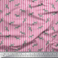 Soimoi ružičasta viskoza šifon tkanina traka i divlja životinja otisnuta tkanina od dvorišta široka
