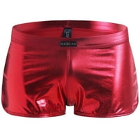 Donje rublje za muškarce Muškarci Donje rublje Patentne kratke hlače od kože Boxer Gathers Red XL
