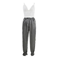 Mrat Pajama setovi plairani mekani topli pidžami Set Dame New Style Pajamas Suspeders Stripes Tops Hlacks