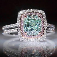 Fledorashia prstenovi za žene Mather's Day Pokloni dame modni prsten zeleni okrugli dijamantni vjenčani