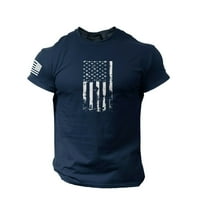 Košulje za muškarce Regularna Fit Point ovratnik Muška tiskana majica Američka zastava Nestrpljivi o