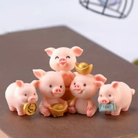 Naierhg Resin novac sretna svinjska figurica Statua DIY minijaturni vrtni ormari