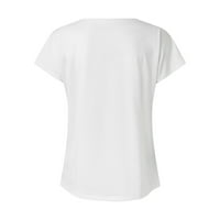 Radne majice za žene Business Ležerne prilike Bijela ženska modna majica kratkih rukava V Top XL