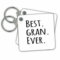 3Droza Best Gran ikad - Pokloni za bake - Bake nadimke - Crni tekst - Porodični pokloni - Ključni lanci,