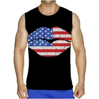 Mikilonske majice za muškarce, muškarci casual okrugli vrat pulover zastava 3D digitalni tisak majica