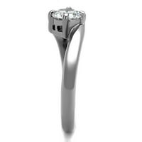 Ženski zaručni prsten od nehrđajućeg čelika sa AAA razredom CZ-a u Clear - veličini 7