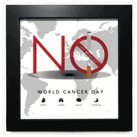 Logo Svjetski dan raka Ne pušenje Crni kvadratni okvir Slikovni zidni stol