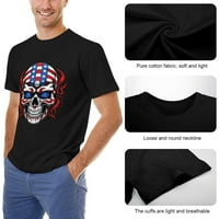 Zla lubanja Američka zastava Retro Vintage majica Muška pamučna klasična crewneck kratki rukav tees