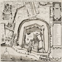 Toranj London, 1597. Nengrafiranje iz istraživanja objavljivanja engleskog društva antikviteta 1747.