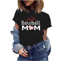 Lilgiuy bejzbol mamice za žene modna bejzbol mama slovo tiskane majice casual softball grafički čišćenje