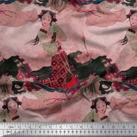 Soimoi Rayon tkanina cvjetna i djevojka Žene Dekor tkanina tiskano dvorište široko