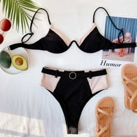 Žene seksi patchwork bikini set push-up jastuk kupaći kostimi kupaći odjeća 566