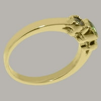 Britanci napravio 14k žuto zlato prirodni peridot Ženski rubni prsten - veličine opcija - veličine 4,75