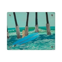 Seasidedeart surfer djevojka pier akrilne zidne umjetničke ploče