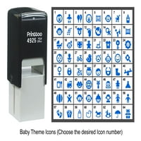 Printtoo Personalizirana tema za bebe Ikone gumenog žiga samo tink stamper -blue