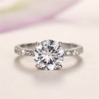 Heiheiup Geometrijski vjenčani prsten za žene rinestone prsten srebrne rinestone prsten geometrijski