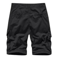 Clearce muški kratke hlače Ljetni tanki sportovi ravni pamučni prugasti obrezirani kombinezoni crni