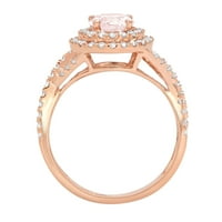 1.3ct okrugli rez ružičasti simulirani dijamant 18k ružičasta ruža zlatna egraviranje egraviranja bridalnih