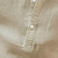 CLlios muns pamučne majice ljeto casual gumb gore Henley majica Big i visoka kratka rukava plaža Top