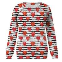Valentines Day Love Heart Dukserirt za žene Slatki grafički pulover TOP Ležerne prilike za bluzu za