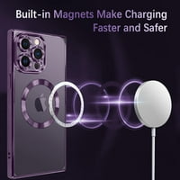 Jasna magnetska futrola za iPhone pro max, kvadratni ivični futrolu [kompatibilan sa magsafe] luksuzna