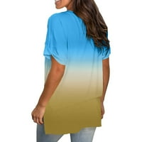 Ljetni vrhovi za žene Trendy s kratkim rukavima slobodne udobne majice Tunika Ležerne prilike na vrhu vrhova Bluze Lagana slatka bluza
