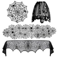 Halloween Web Stolcloth čipkasti stolnjak trkač za crne mantle Scarf kamin Halloween tkanina od pokrivača
